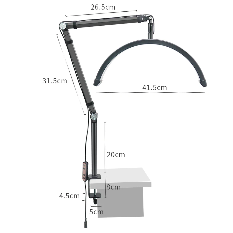 Imagem -06 - Upgrade Half Moon Light Lash Escurecimento Crescent Led Nails Desk Mount Lamp para Extensão dos Cílios Manicure Beauty Lights 30006000k