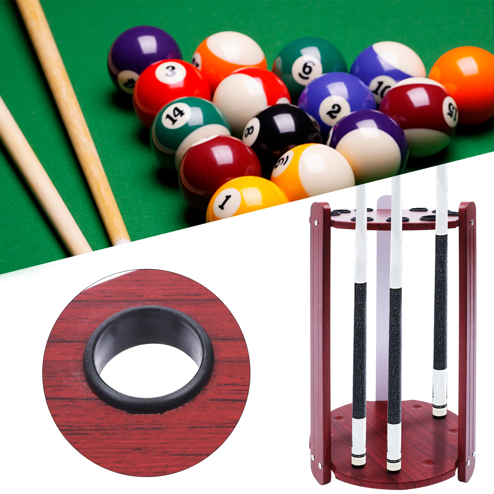 

Billiard Cue Rack Wood Multifunctional Pool Stick Stand Holder Cue Holder for Fishing Rod Golf Club