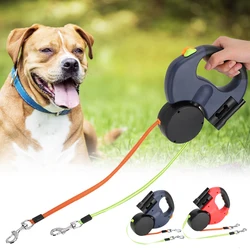 Pet Walking Lead Automatic Extendable Pet Traction Rope Dual Head Pet Leash With LED Light For Dog Cat