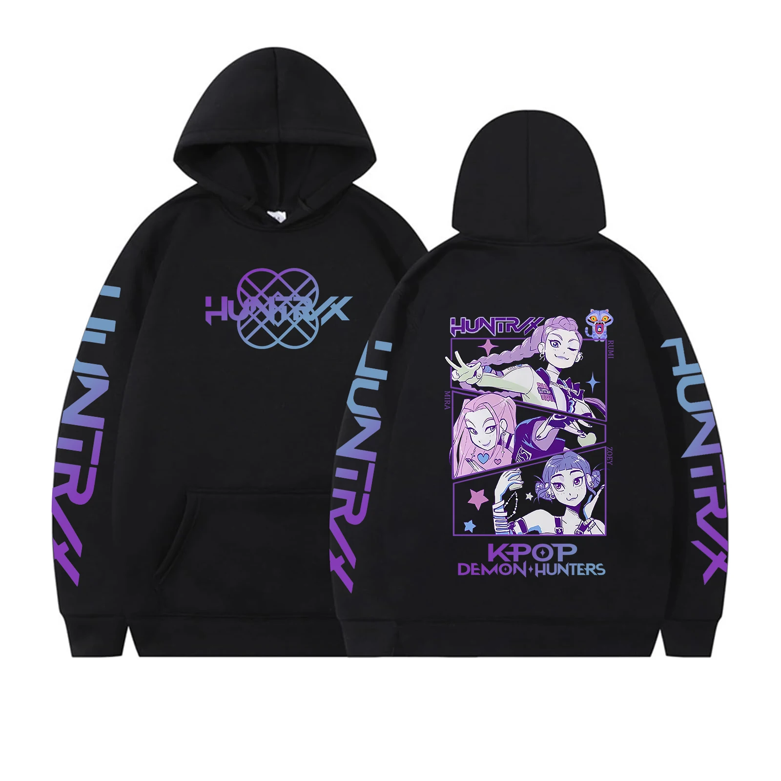 Hoodie Premium Demon Hunters Cute Derpy Tiger Huntrix Girls Group Y2K Hoodie Saja Boys Streetwear Anime Crewneck Merch für Fan