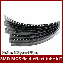 SMD MOS field effect tube kIT 8 values X20pcs=160pcs SI2300 SI2302 SI2303 SI2305 SI2306 AO3407 AO3401 2N7002 SOT-23