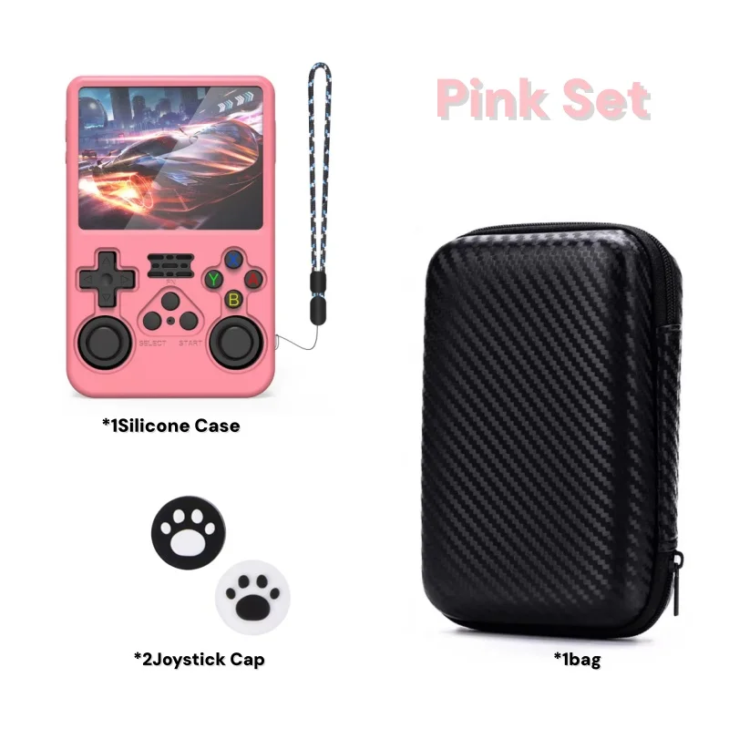 4 IN 1 for R36S Game Console Storage Bag &  Joystick Cap & Silicone Case for Game Accessories view 3