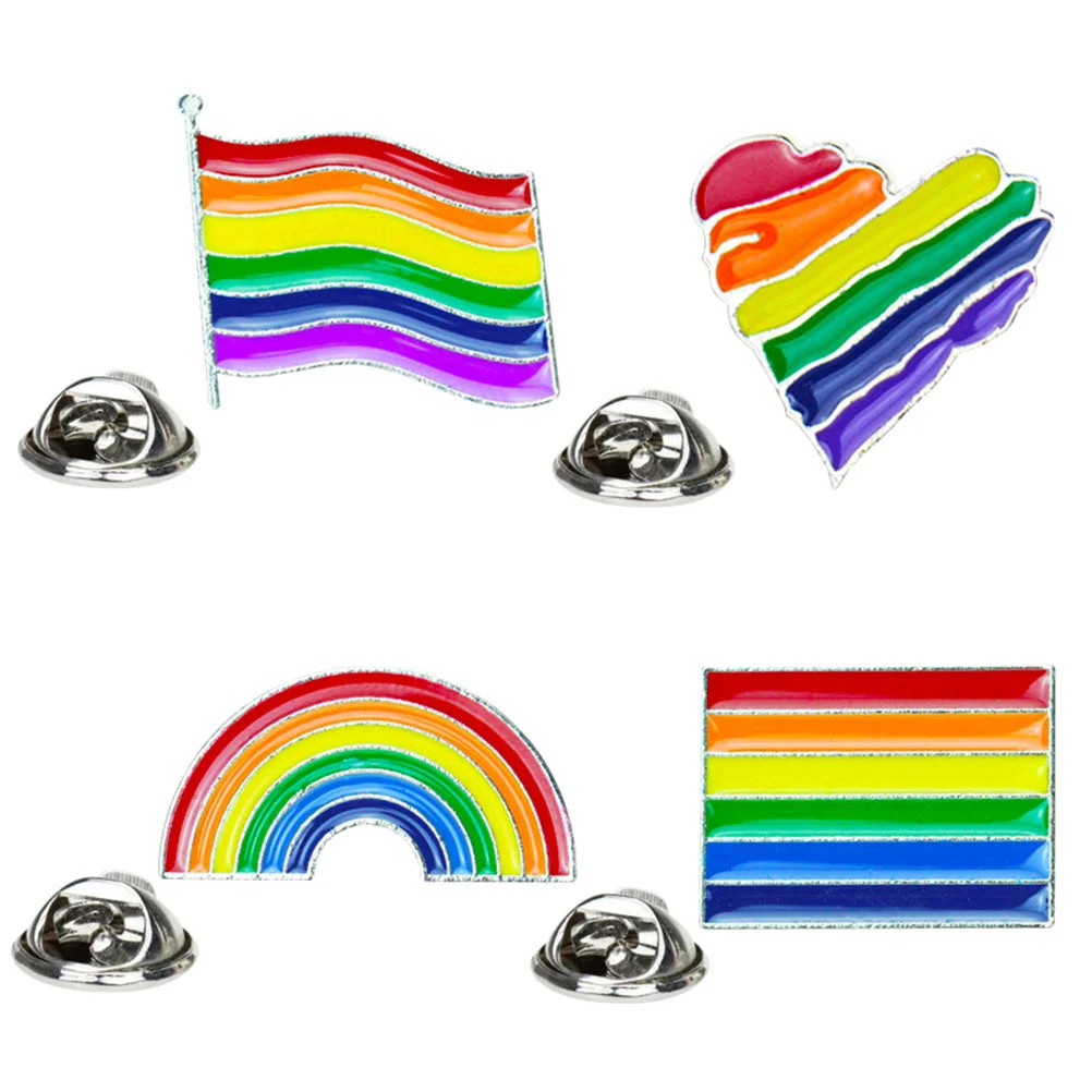 8pcs One Set Colorful Rainbow Love Flag Oil Drop Brooch Fashion Collar Pin Decorative Clothes Corsage for Gay Lesbian (A00330+A0