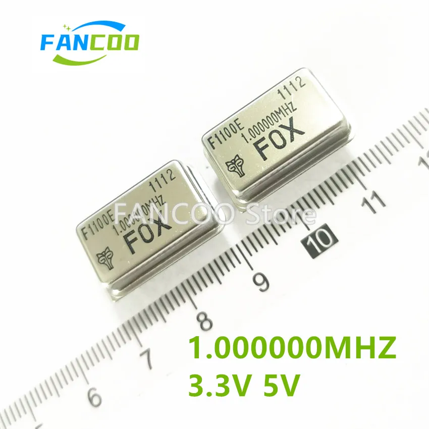 1PCS 1.000000MHZ  F1100E 1.000 1MHZ  Crystal Oscillator Active OSC DIP-4 Rectangle Full Size 3.3V 5V  1MHZ 1.000MHZ 1M