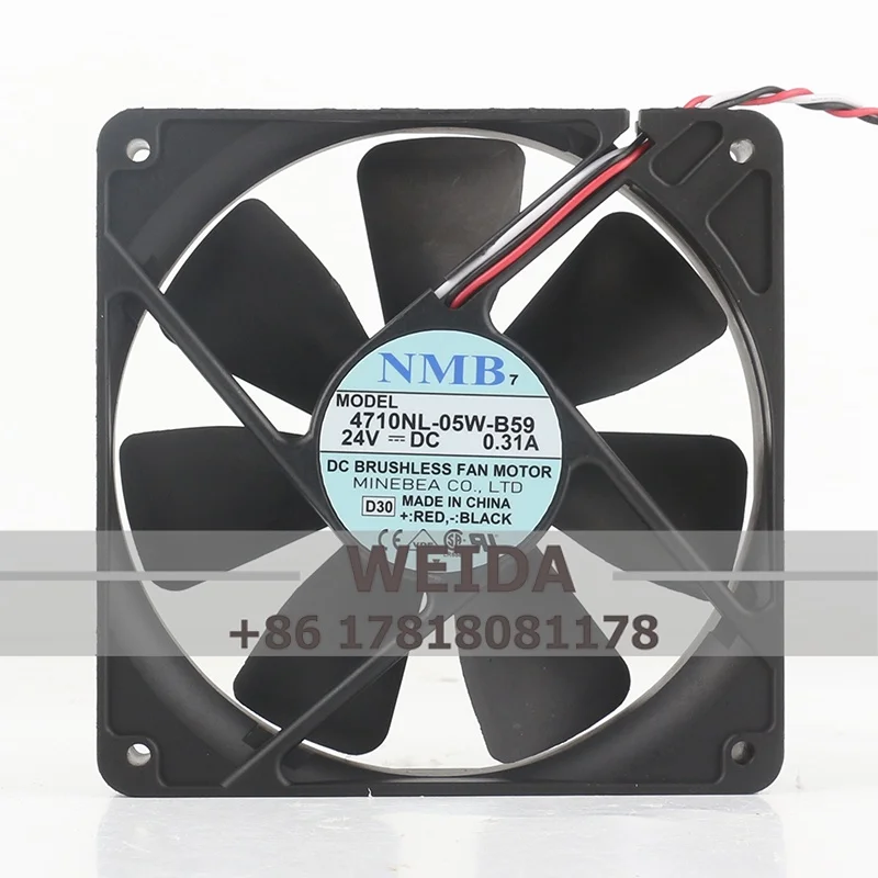 Kipas Casing 4710NL-05W-B59 untuk NMB 24V 0,31A 120*120*25MM Kipas Pendingin Senyap Inverter