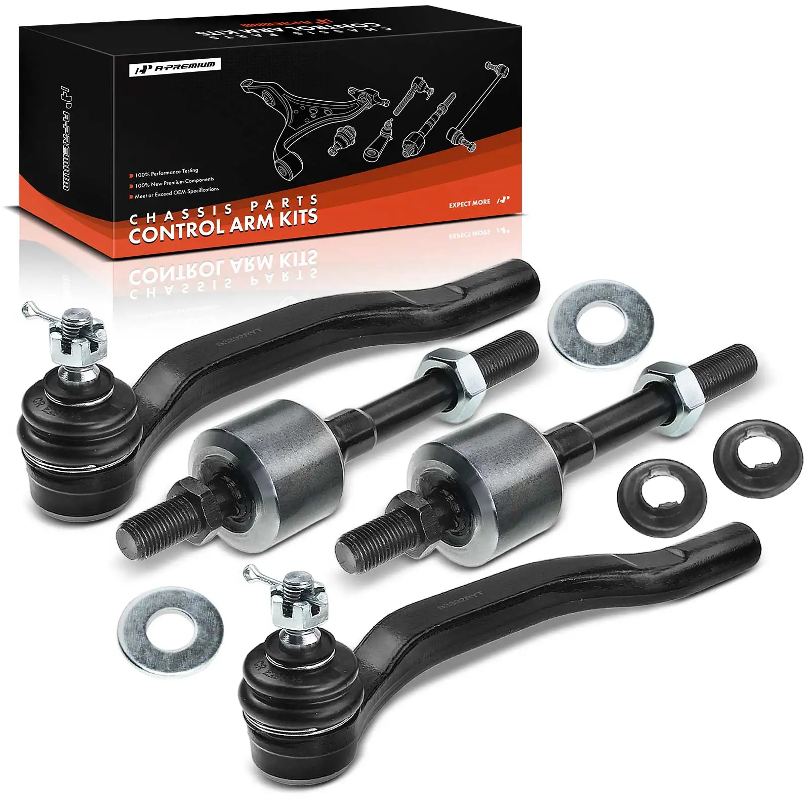 A-Premium 4x Inner & Outer Tie Rod End for Honda Accord 1994-1997 Odyssey 1995-1997 Acura CL 1997-1999 Isuzu Oasis 1996-1999