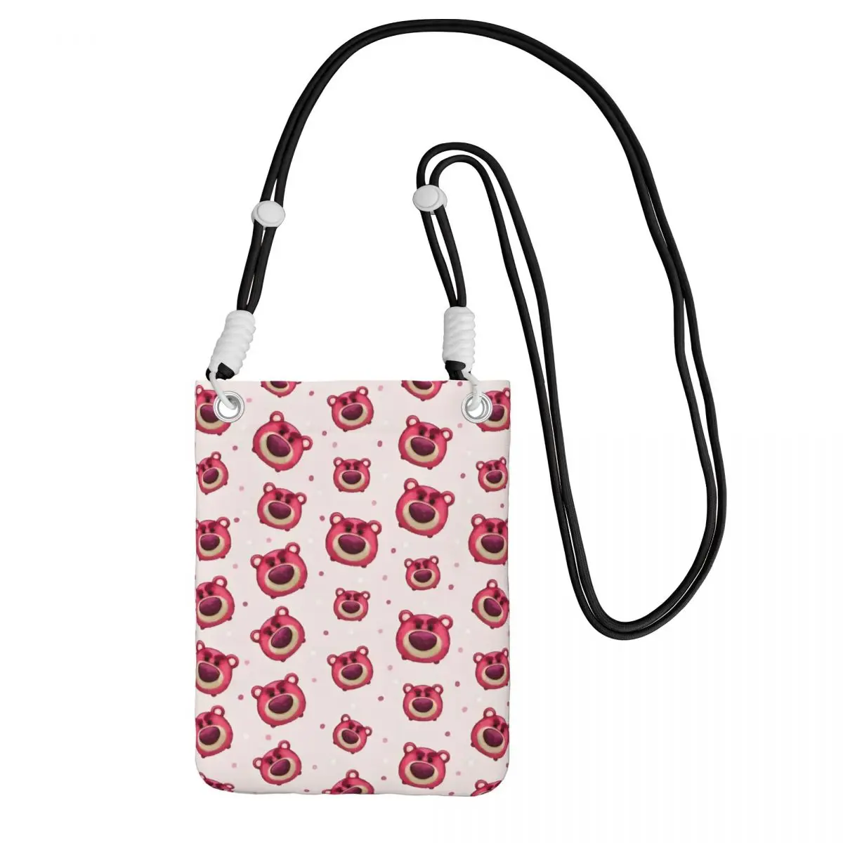 

Custom Lotso Carry A Mobile Phone Bag Diagonally Women Men Strawberry Bear Cartoon Mobile Phone Bag Traveling Phone Money Pouch