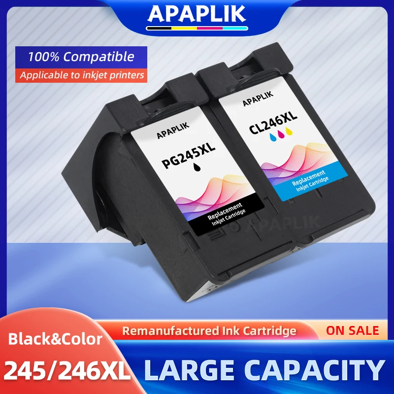 

APAPLIK 245 246 PG245 Refillable Ink Cartridge For Canon PG-245 PG 245 CL-246 Pixma iP2820 MX492 MG2924 MX492 MG2520 Printer