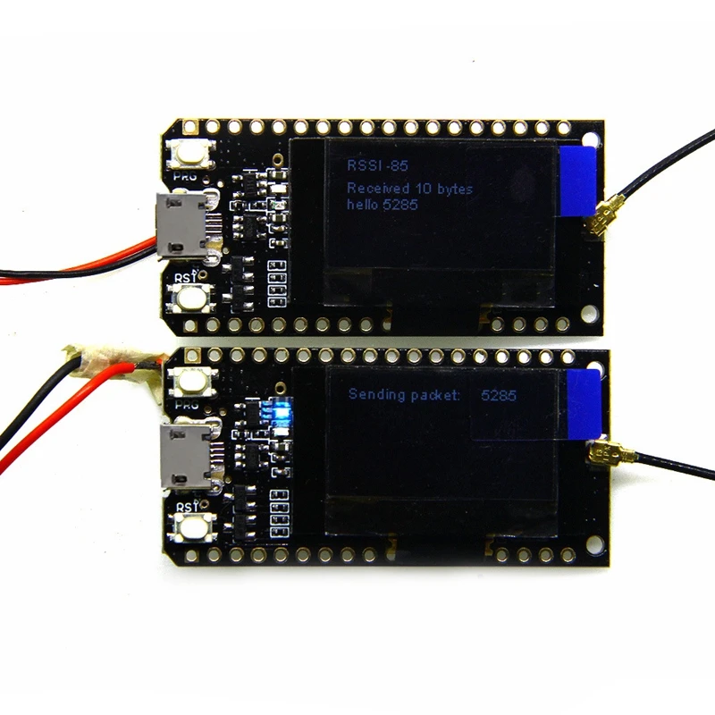 2X Bluetooth Wifi ESP-32 Development Board Module Lora32 Lora 868Mhz ESP32 Lora Oled 0.96 Inch Blue Display With Antenna