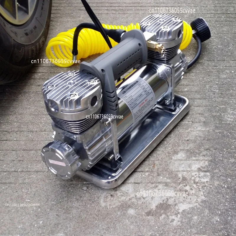Twin Cylinder 12V Portable Air Compressor Pump for Car Tire Inflation