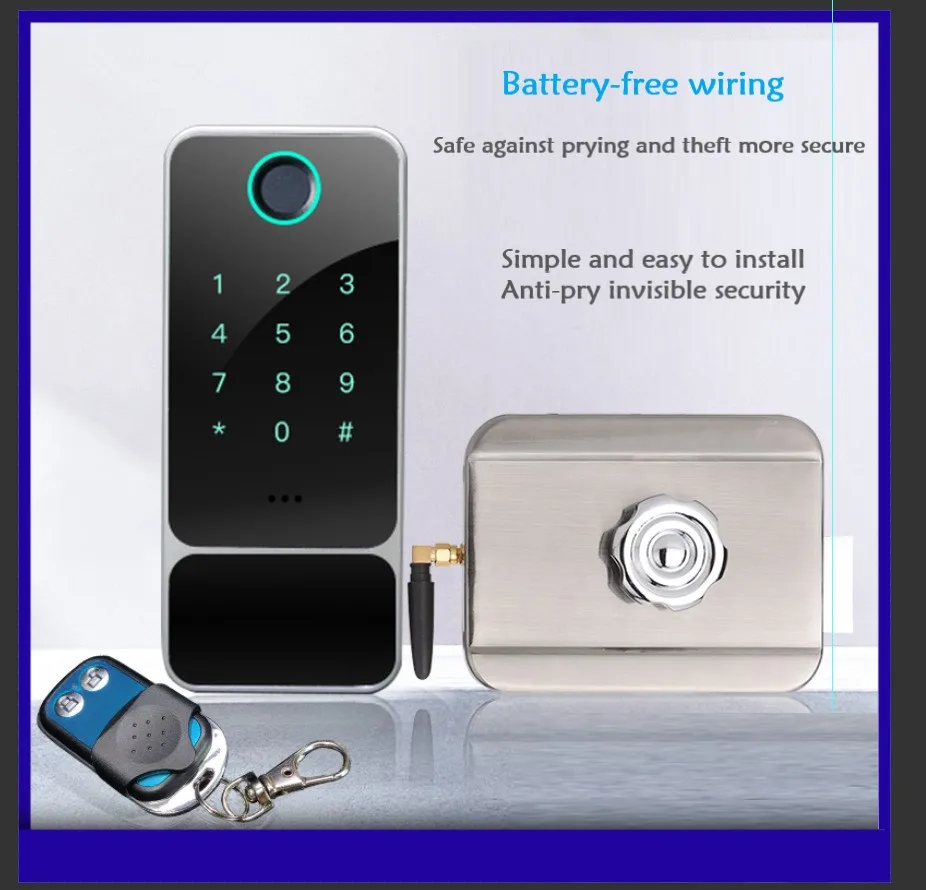 X1 Fingerprint Door Lock Door Hidden Lock Old-fashioned Lock Electronic Invisible Remote Control Anti-theft Lock