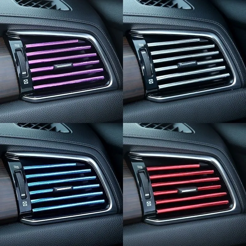 Automobile Air Outlet Decorative Strip U-shaped Electroplated Bright Strip Air Conditioning Chrome Plated Color Interior Strip