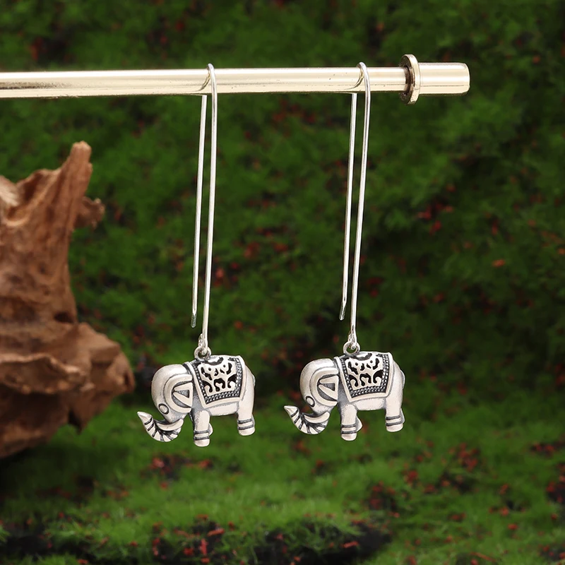 Exquisite Elephant Animal Hypoallergenic Pendant Earrings Women\'s Fashion Casual Lucky Jewelry Gift