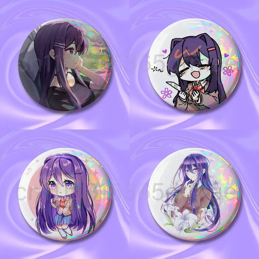 Y-Yuri Yandere Girl Enamel Pin Tinplate Round Brooch Cosplay Nijigen Otaku Culture Badges 58mm 44mm 32mm 75mm 25mm