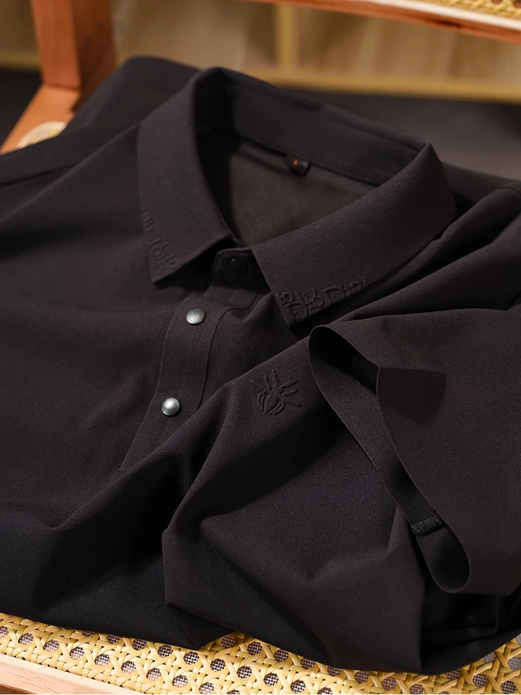 

Футболка из ледяного шелка, дышащая, летняя, новая, с принтом, деловая, с круглым вырезом, с коротким рукавом, для молодежи