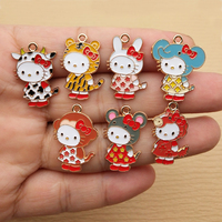 10pcs Anime Cartoon Charm for Jewelry Making Necklace Bracelet Keychain Pendant Diy Craft Accessories Alloy Metal Gold Plated