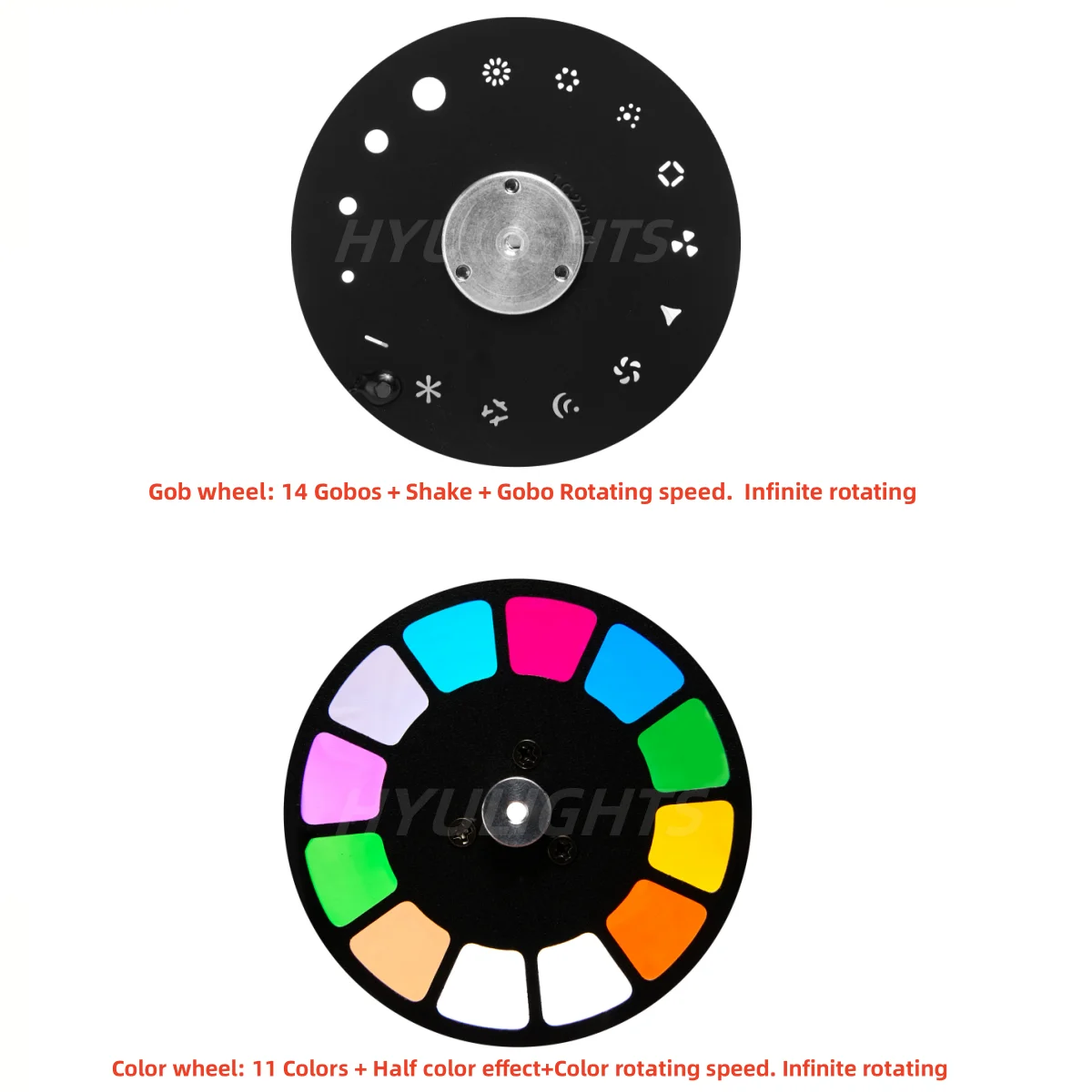 LED 180W Moving Head Light mit Beam-, Spot- und Zoom-Funktion, 24 rotierenden Prismen, 14 Gobos, 11-Farben- und 7-Farben-Rad, 6-Discharge-Linse für DJ-Bühnenbeleuchtung – Detail 3