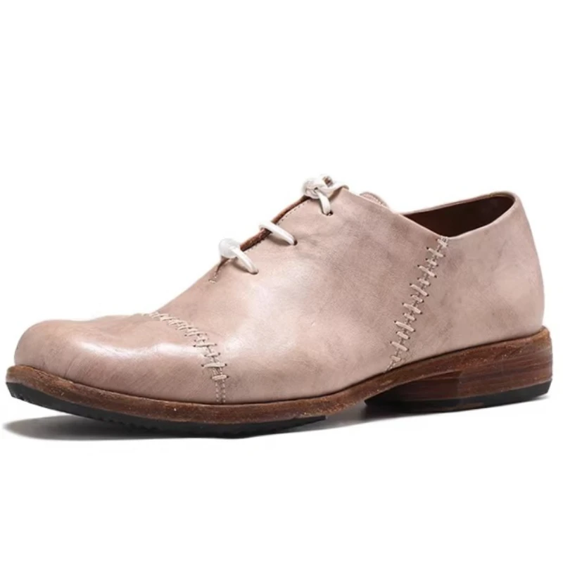 

Smoke Ash Black Washed Horsehide Shoes for Men's Hand-sewn High-end Business Casual Shoes Comfortable and Breathable Derby Shoes