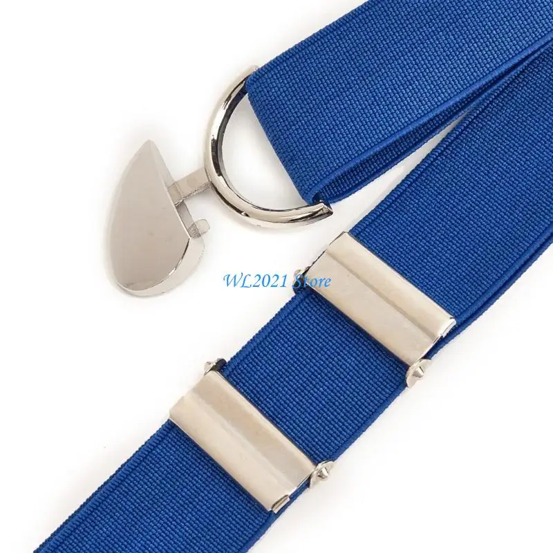 

G5GC Heart Buckle Belts Elastic Belt Adult Unisex Convenient Stretch Waist Belt