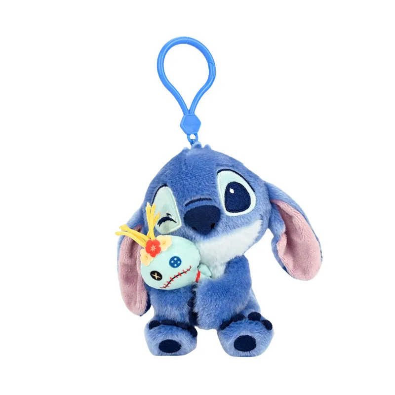 Disney stitch brinquedo de pelúcia bonito dos desenhos animados anime boneca chaveiro mochila pingente saco pingente aniversário das crianças presente natal