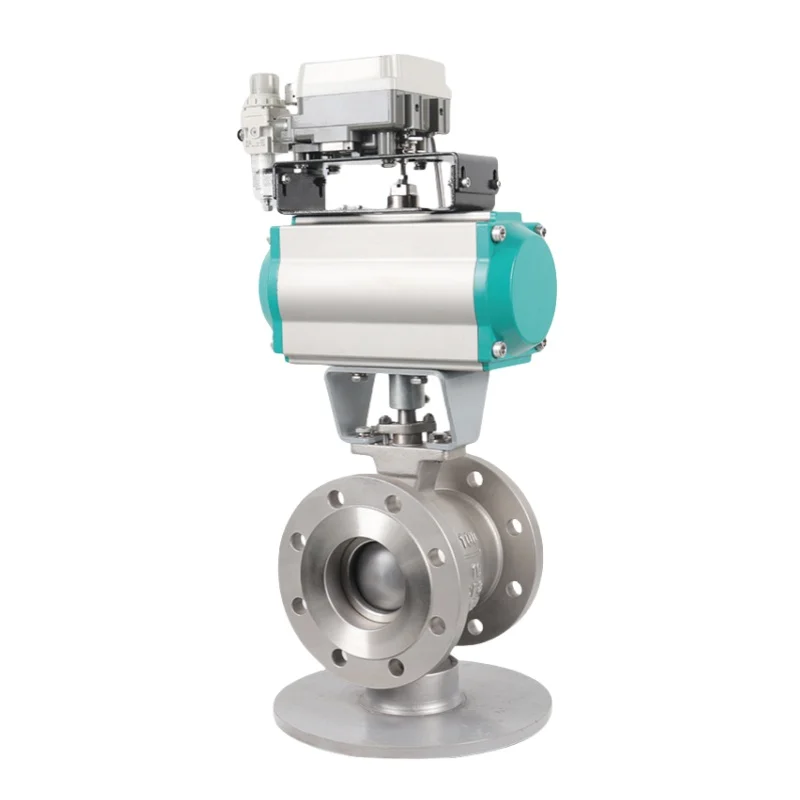 

8 Inch Pneumatic V-type Regulating Ball Valve SS316 High-temperature and High-pressure Pneumatic Quick Switch Flange Ball Valve