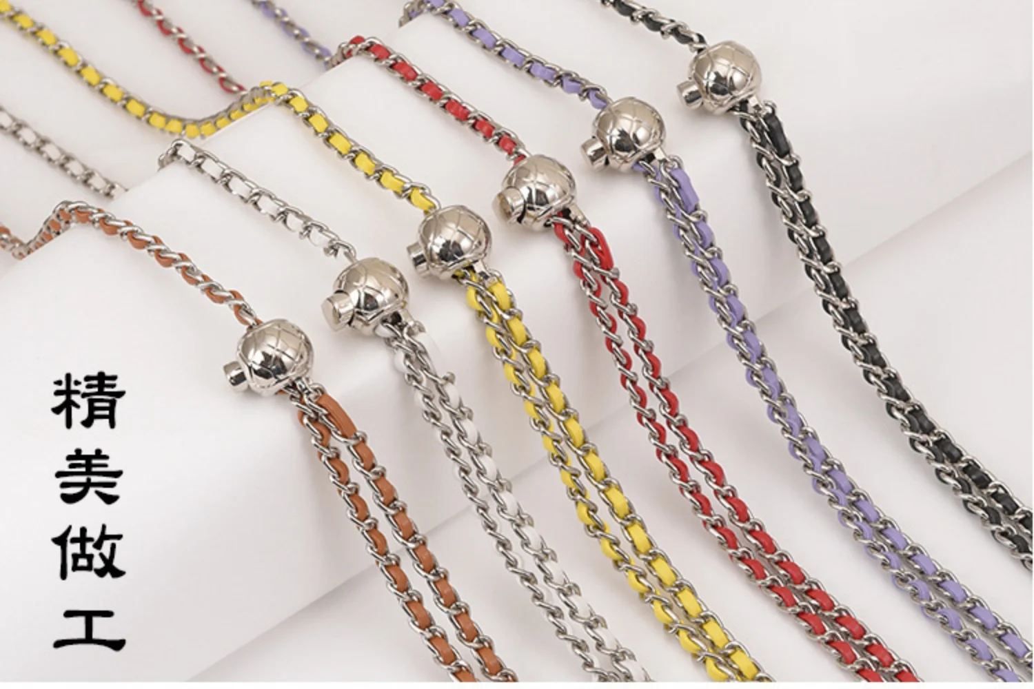 Bag renovation, Phone shoulder crossbody chain, small golden ball adjustable bag strap, leather wearing chain shoulder strap