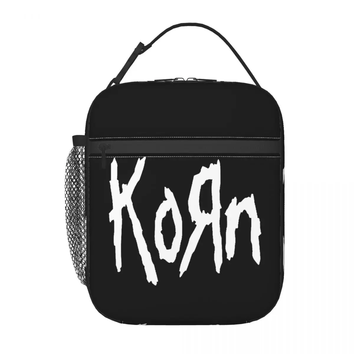 Korns Logo And Symbol Insulated Lunch Tote Bag for Women Rock Band Portable Thermal Cooler Food Lunch Box Outdoor Camping Travel