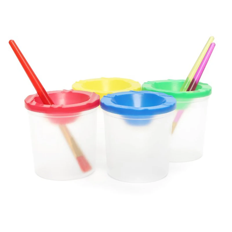 Painted Art Pen Washing Cup Plastic Transparent Multifunctional Pen Washing Bucket Watercolor Paint Painting Pen Washing Cup