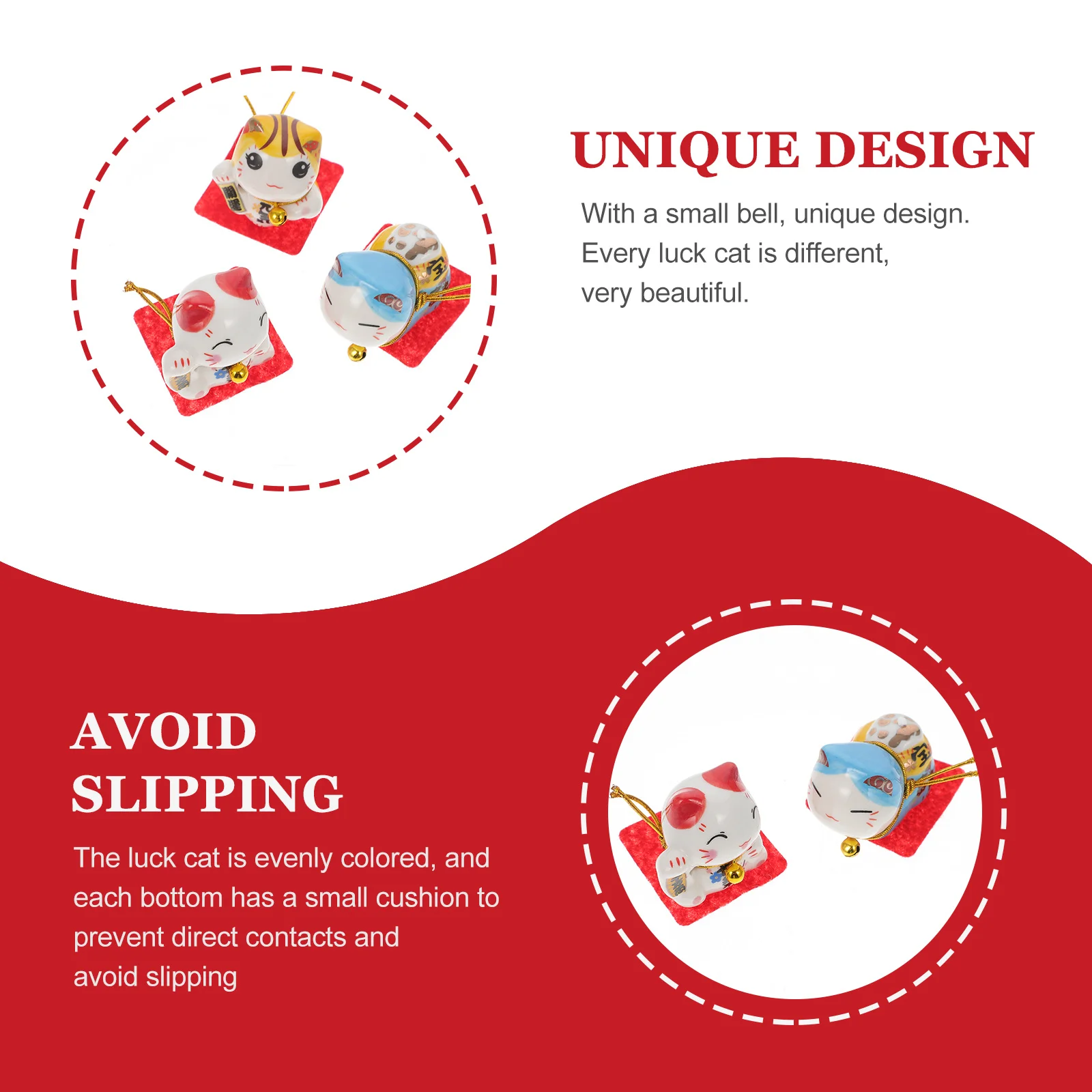 

5Pcs Cat Ornaments Miniature Lucky Cat Decorations Car Home Office Desktop Decor Desktop Ornament Household Decoration