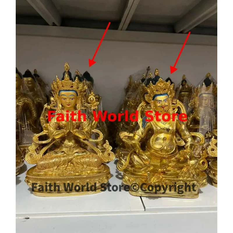 60% OFF Tibet Thailand Buddha statue Yellow Jambhala Four armed Guanyin Buddha HOME family Exorcism protection bring wealth