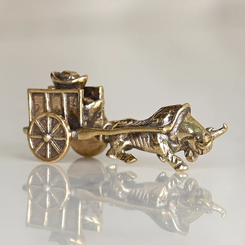 5.3x2.2cm Copper handicrafts, handlebars, antique cow drawn carts, retro nostalgia, tea pet decorations, gift decorations