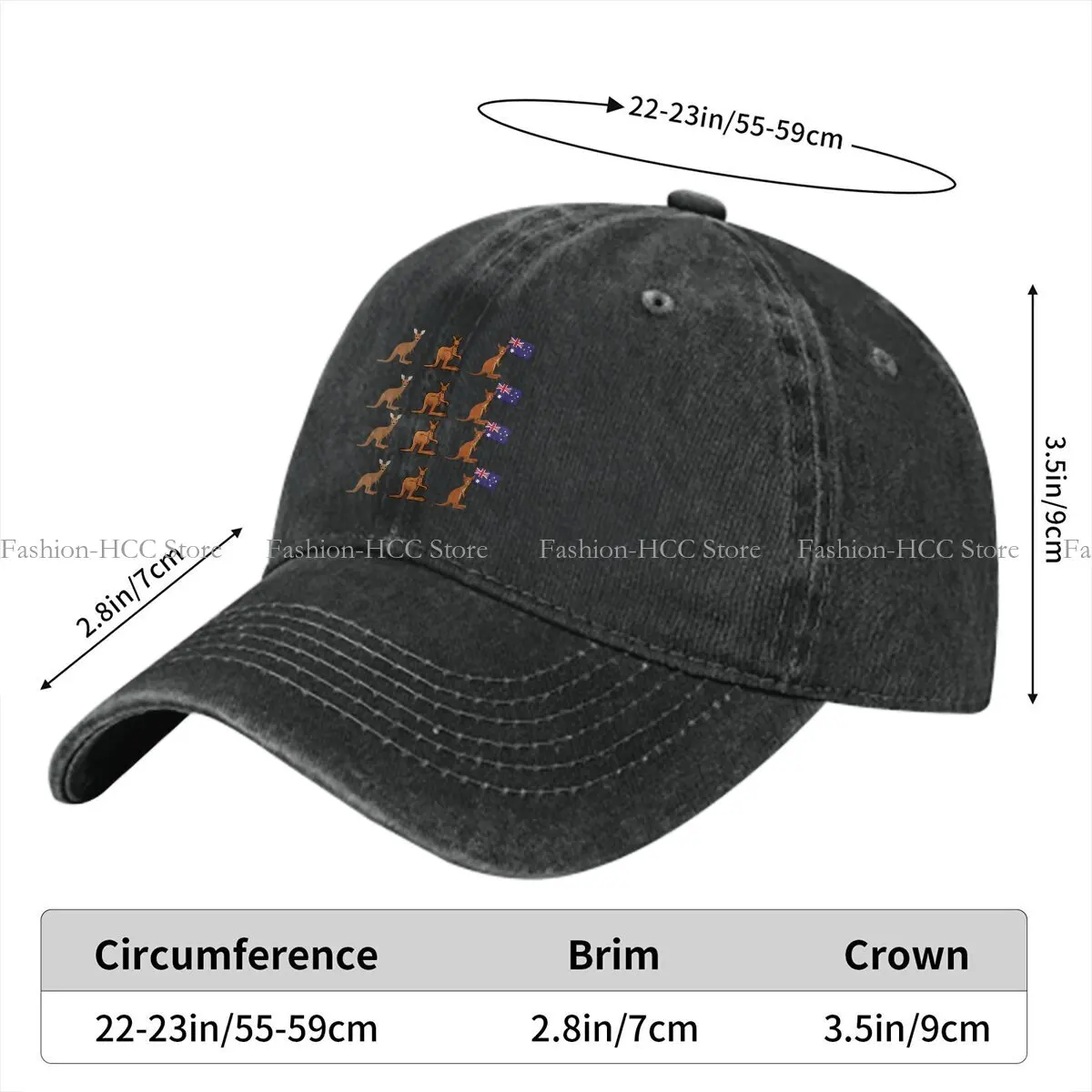 Pure Color Dad Hats Best Gift For Kangaroo Lovers Women's Hat Sun Visor Baseball Caps Kangaroo Peaked Cap