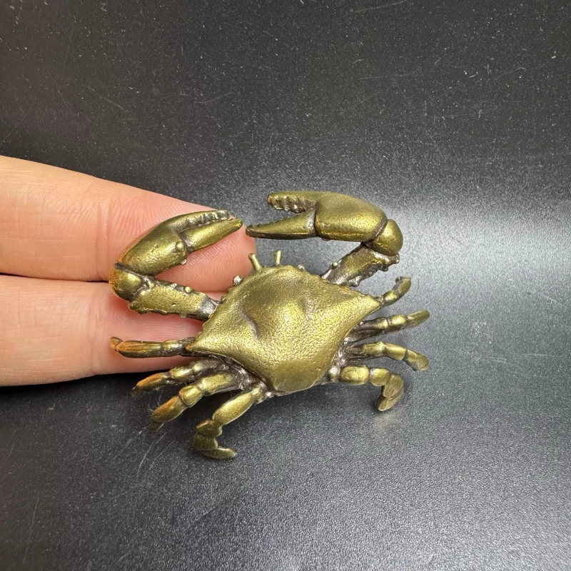 

Little Fairy / Retro Brass Bread Crab Desktop Ornaments Creative Metal Animal Crab Sculpture Living Room Home Decoration Gift