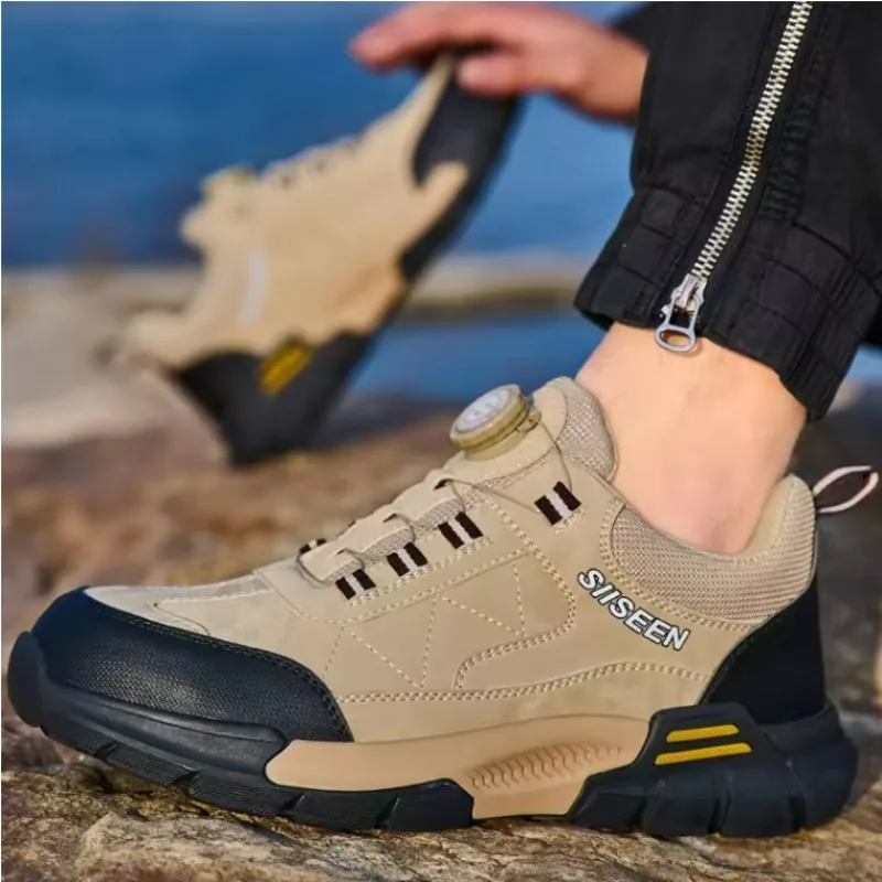 أحذية أمان رجالية زر دوار أحذية رياضية رجالي مكافحة سحق ثقب برهان أحذية عمل غير قابلة للتدمير عدم الانزلاق حذاء رجالي 2025 جديد #3
