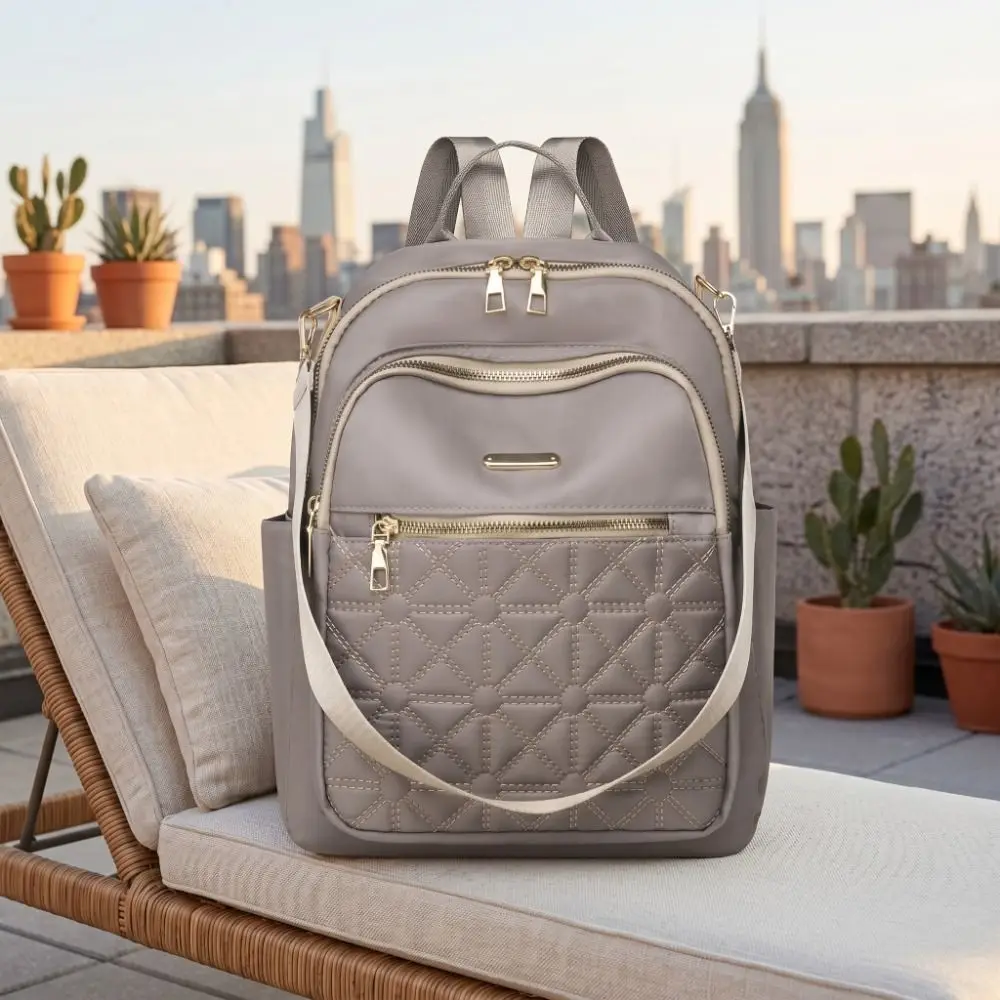 Oxford Cloth Simple Luxury Backpack Multi-functional Small Pack Solid Color Shoulder Bag Handbag Korean Style Retro Backpack