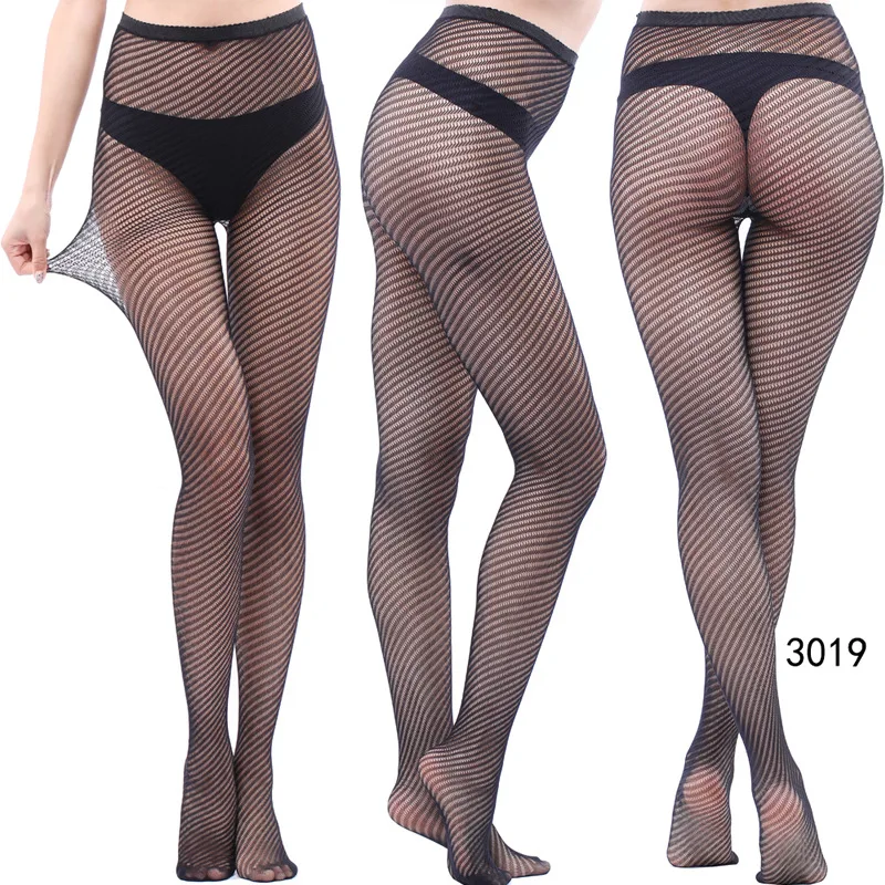 Neuartige Übergrößen-Netzstrumpfhose Sexy Hohle Spitzenstrümpfe Schwarze Overknee-Strümpfe für Damen Dessous – Detail 3
