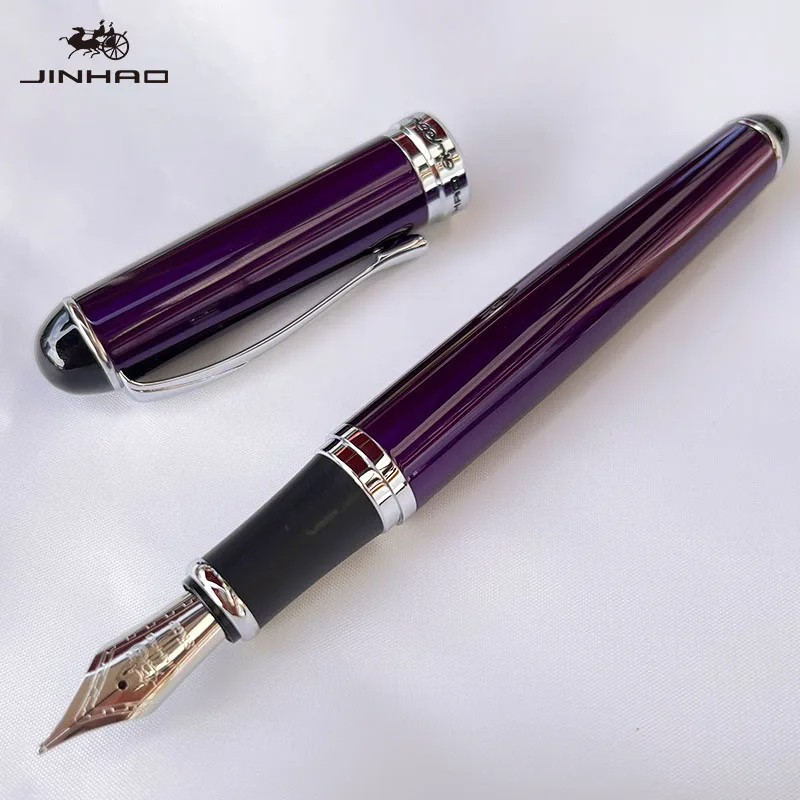 1 Stück Jinhao X750 Füllfederhalter-Set, mittlere Feder, mit Tintenkonverter, silberner Besatz, edles Geschenk, Kalligraphie-Schreibstift – Detail 5