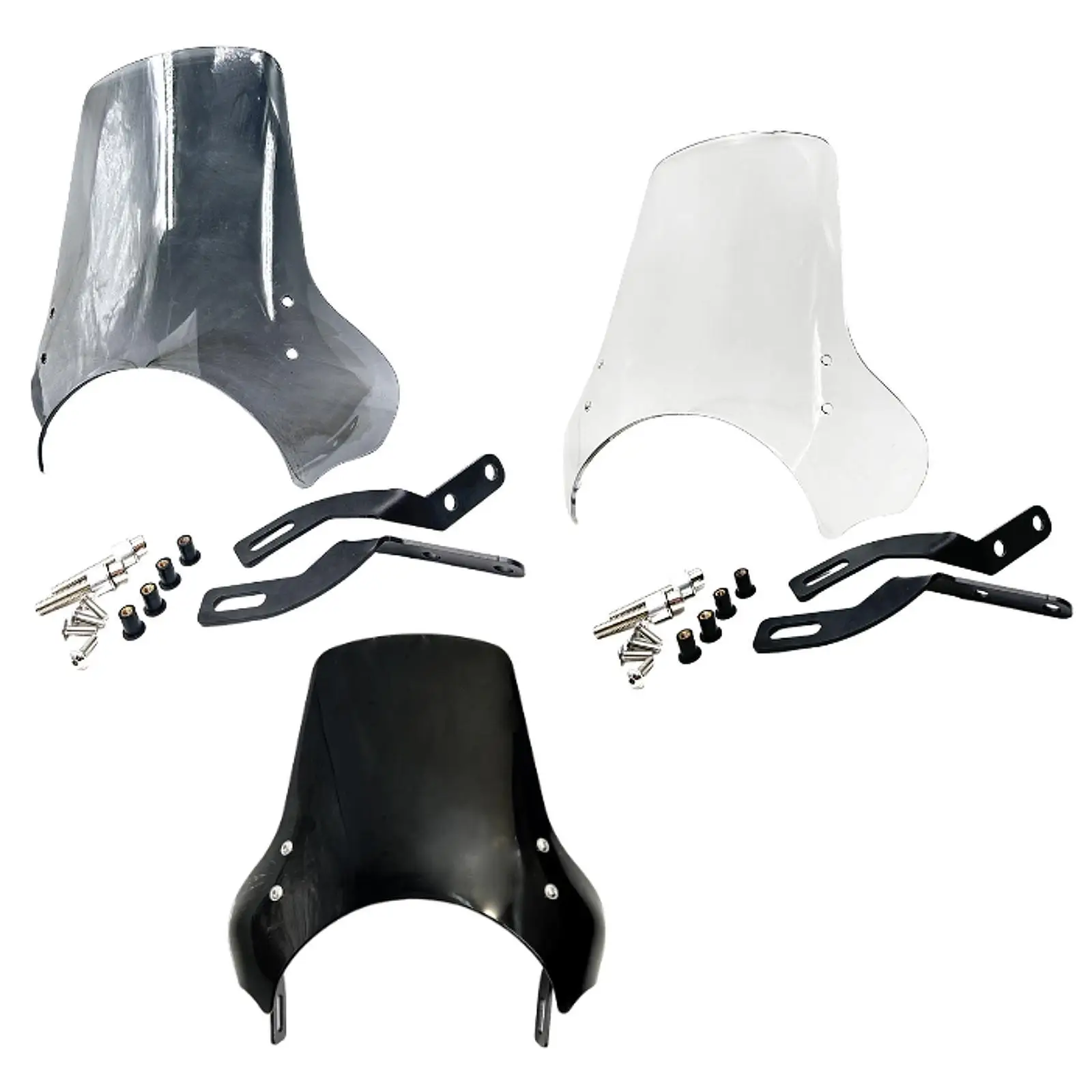 

Motorcycle Windscreen Wind Splitter Touring Style Windproof Protector Complete Installation Kit for Scram