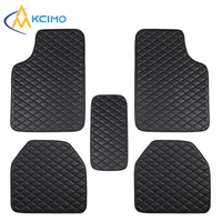 Kcimo 5 uds alfombrillas universales de cuero PU impermeables almohadilla de pie para automóvil Protector Interior de automóvil accesorios de Interior de coche