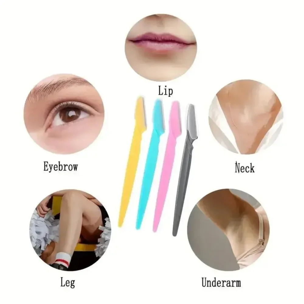 Stainless Steel Eyebrow Razors,Multipurpose Facial Hair Trimmers with Protective Cap for Men & Women,Exfoliating Tool for Beard image 5
