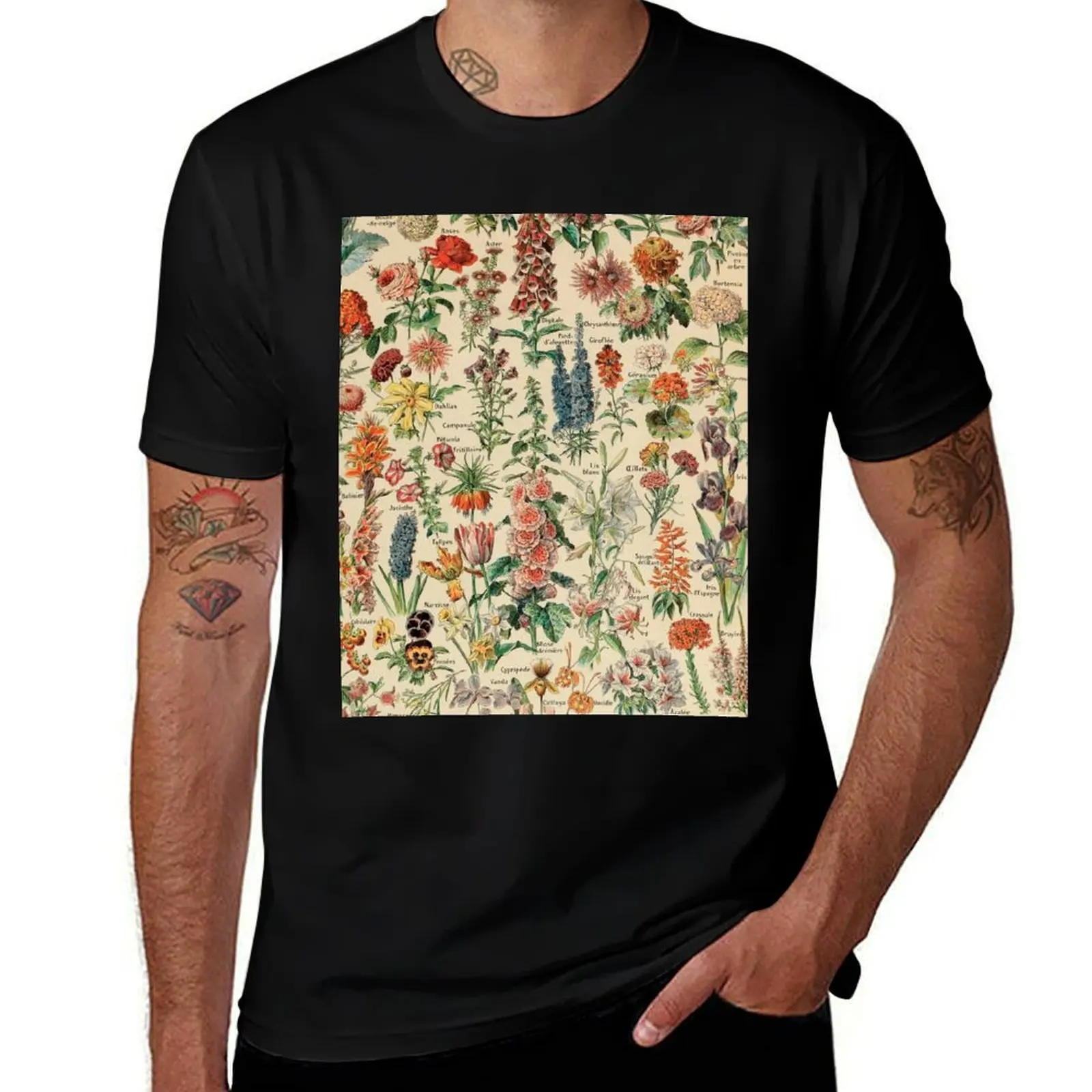 adolphe millot fleurs 1800s T-Shirt Fashion Letter Print T-Shirt