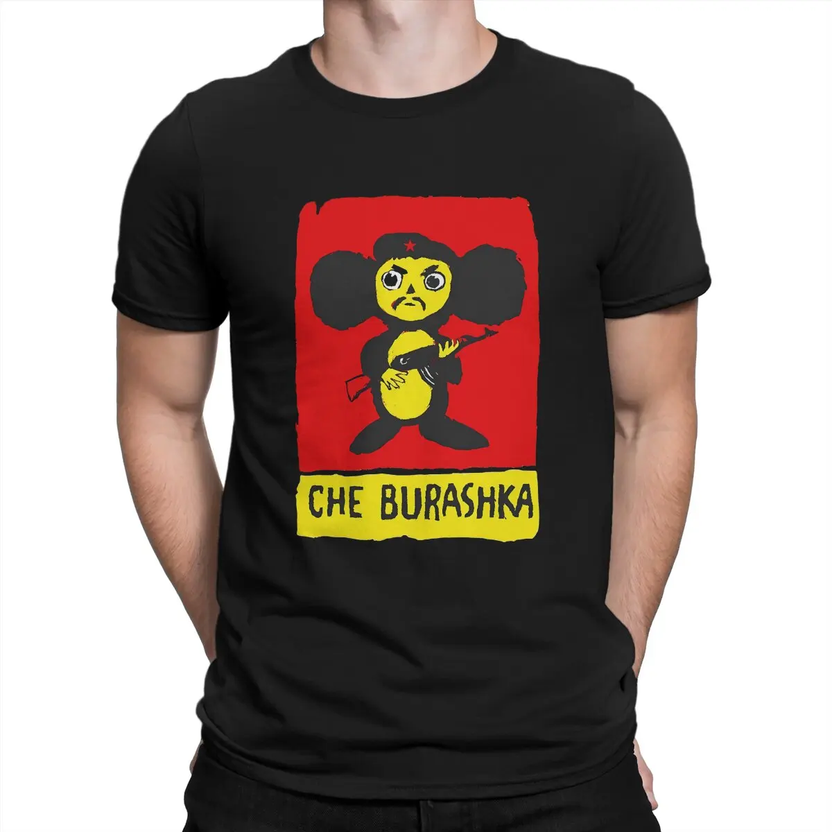 Men\'s Viva Che Burashka T Shirts Cheburashka Pure Cotton Tops Fashion Short Sleeve Round Collar Tee Shirt Gift Idea T-Shirt