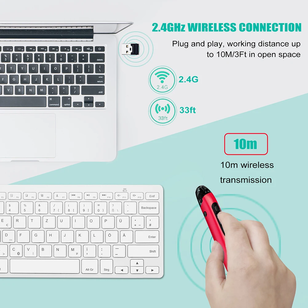 

Office Notebook Mice Mouse Pro Gamer Dual Mode Wireless Pen Mouse 2.4GHz USB Receiver Bluetooth-compatible Optical Mice