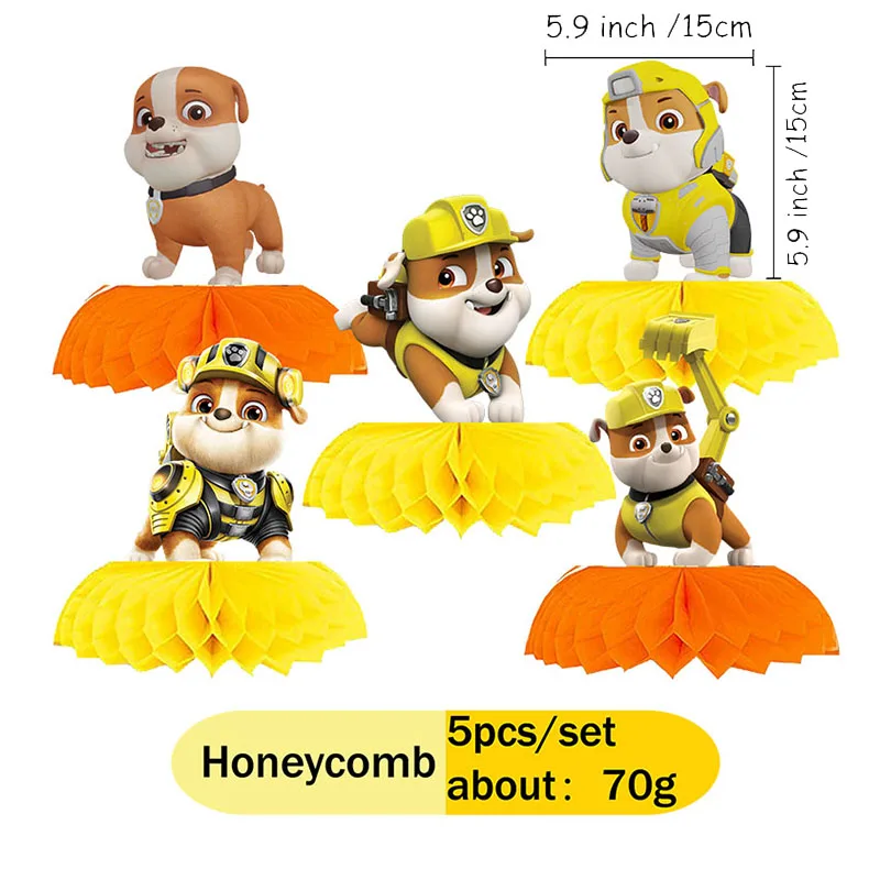 Paw Patrol Honeycomb Team Mitglieder-Ornament für Festivalveranstaltungen, Partys, Themenfeiern, Szenen-Dekoration, Geschenkset – Detail 1