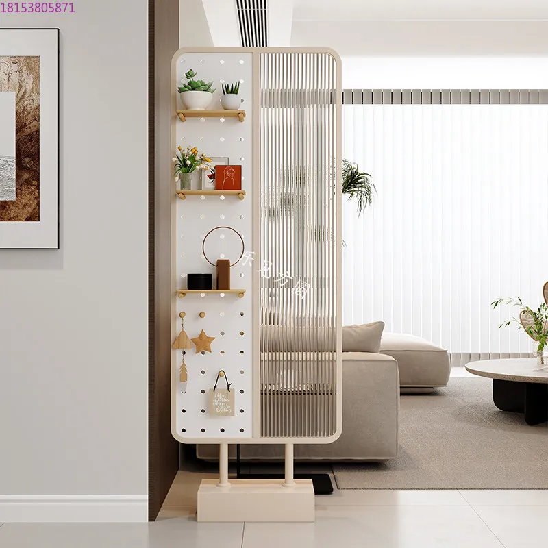 Modern simple cream style movable screen hole hole screen is directly blocked by the door