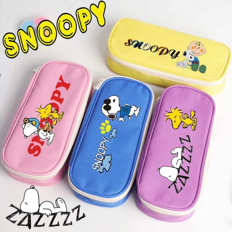 Snoopys Student Stationery Box Large Capacity Boy Girls  Pencil Case Cartoon Dog Pen Pouch Cute School Supplies Birthday Gift