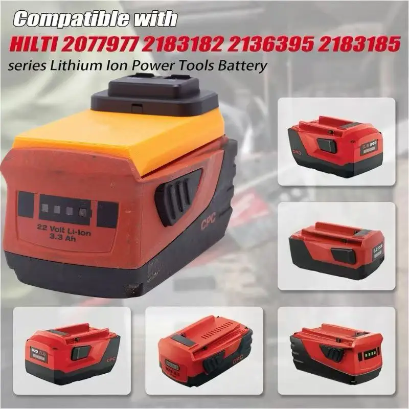 For Hilti 22v Lithium Battery Wireless Portable Power USB C-type Adapter PD QC3.0 Fast Charging Adapter（No Battery)