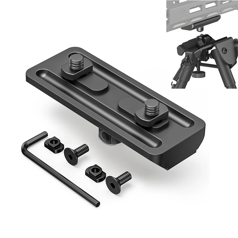 

MidTen Bipod Adapter Mount Sling Stud Mount for Rifle M-Rail with 4 Nuts 4 Screws and 1 Wrench for Hunting Shooting Aluminium