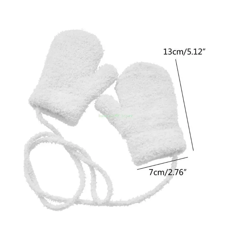 

Y4UD Warm and Cosy Kids Winter Gloves Thickened Full Finger Mittens Neck Hanging Designed Toddlers Gloves for Infants