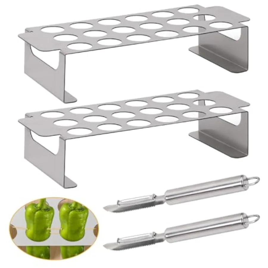 

Jalapeno Popper Holder with Jalapeno Corer Tool for Grill Chili Roaster and Oven Use Ideal for Cooking Chili Chicken Legs Wings